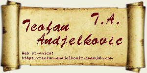 Teofan Anđelković vizit kartica
